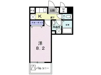 コーラル グラン(1K/5階)の間取り写真