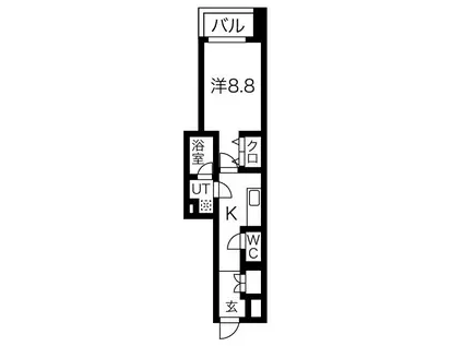 FUCHSIA(1K/2階)の間取り写真