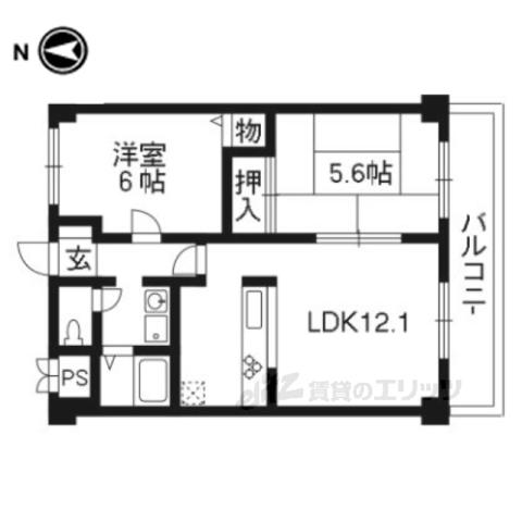 レジデンスオークラ(2LDK/2階)の間取り写真
