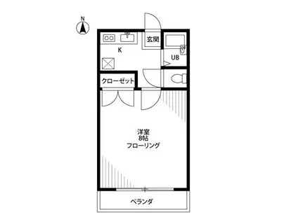 アムール湘南(1K/2階)の間取り写真