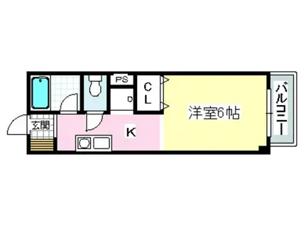 ローズコテージ弐番館(ワンルーム/3階)の間取り写真