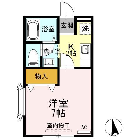 サンティエ(1K/2階)の間取り写真