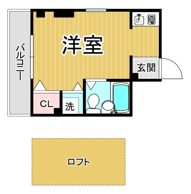 MARSH門戸(ワンルーム/3階)の間取り写真