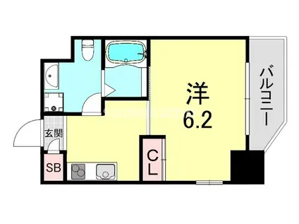 PARK HILLS難波南LUMIERE(1K/8階)の間取り写真