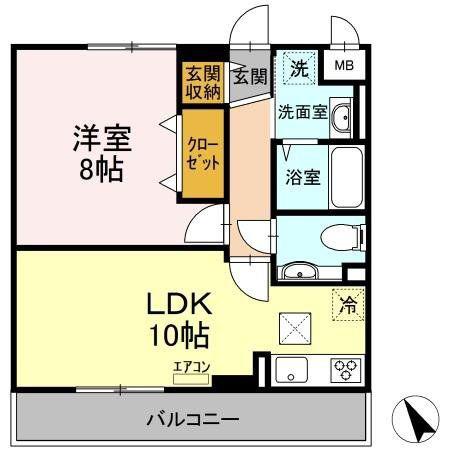 ロイヤルパレス市川(1LDK/4階)の間取り写真