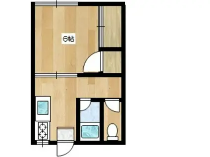 ハイツなかま(1K/1階)の間取り写真