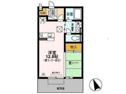 VILLA YAMATE(ワンルーム/1階)の間取り写真