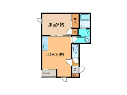 ハイツAKI(1LDK/1階)の間取り写真