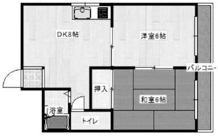 リアルティ本多聞II(2DK/2階)の間取り写真