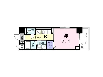 GARBO(1K/8階)の間取り写真