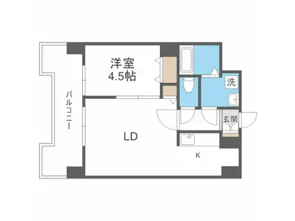 UURコート札幌北三条(1LDK/13階)の間取り写真
