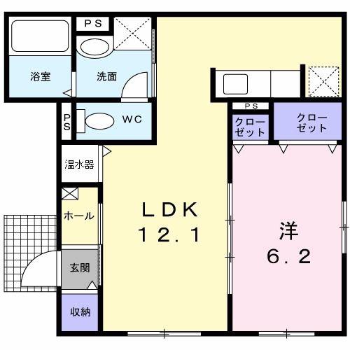 デーア・パラッツオ(1LDK/1階)の間取り写真