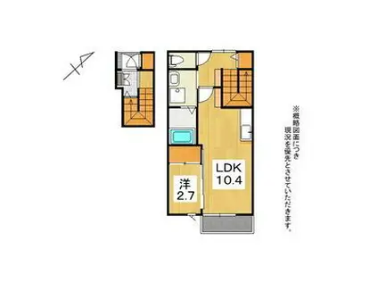 トホム緑町(1LDK/2階)の間取り写真