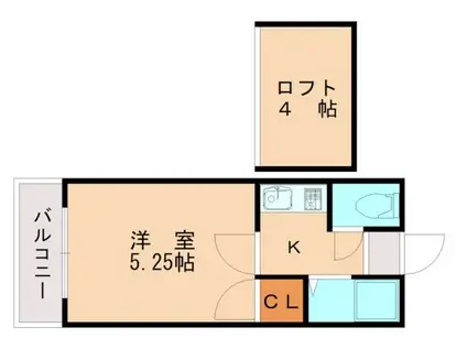 アーデンハイム香椎(1K/2階)の間取り写真