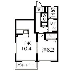 アザレアC(1LDK/1階)の間取り写真