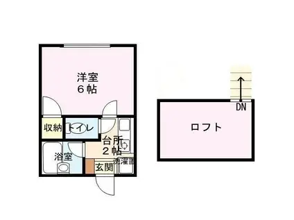 ベルトピア5(1K/1階)の間取り写真