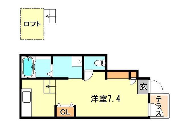 あんしん池田上町08-4006(ワンルーム/1階)の間取り写真