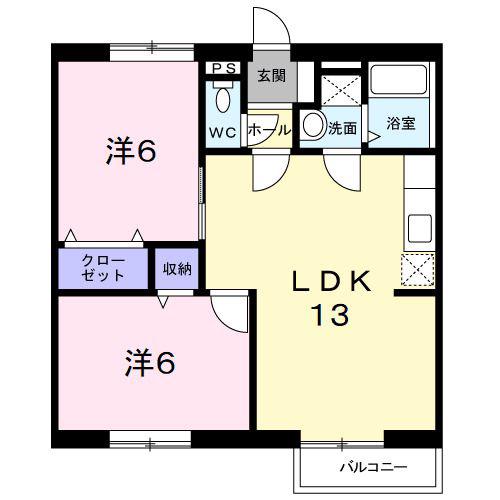 サンライズパーク(2LDK/1階)の間取り写真