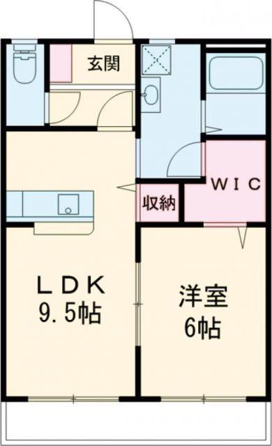 ブロードタウン神野II E(1LDK/1階)の間取り写真