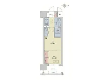 リシュドール梅小路(1DK/9階)の間取り写真