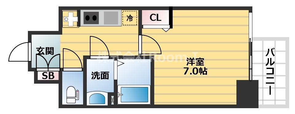 プレサンス心斎橋レヨン(1K/8階)の間取り写真