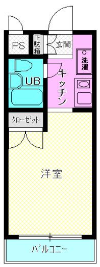 ハイツシマダ(ワンルーム/5階)の間取り写真