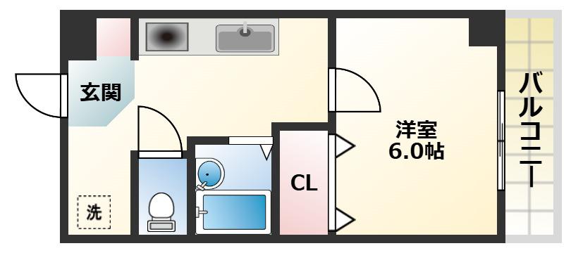 GM IWADE(1K/5階)の間取り写真