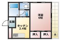 高蔵寺マンション(1K/2階)の間取り写真