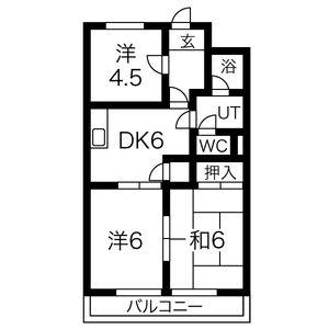 スカイハイム(3DK/3階)の間取り写真