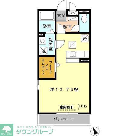 シェ・コパン(ワンルーム/1階)の間取り写真