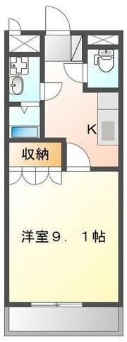 ハート・ピュア宇和田(1K/3階)の間取り写真