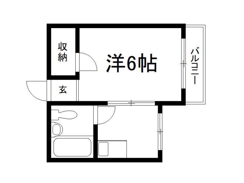 パープルハイツ(1K/3階)の間取り写真