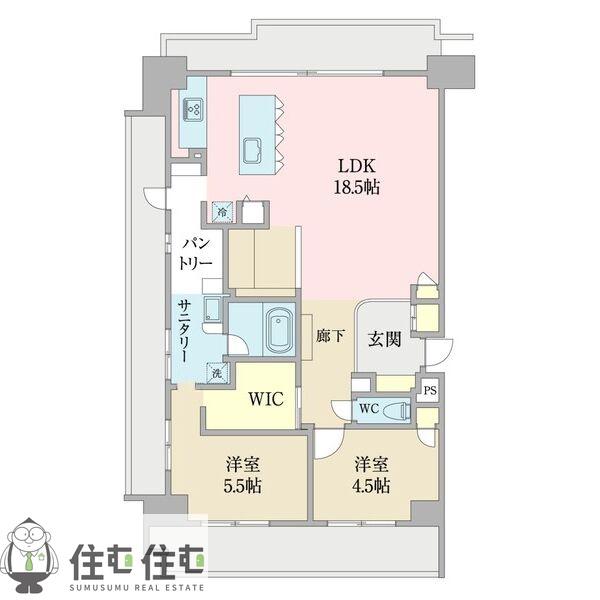 野村三好ヶ丘ヒルズ参番館(2SLDK/10階)の間取り写真
