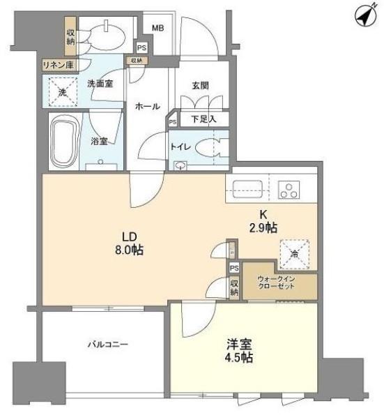 パークホームズ日本橋人形町二丁目(1LDK/3階)の間取り写真