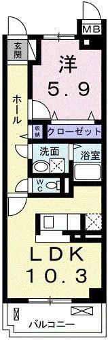 グランツ大町(1LDK/2階)の間取り写真
