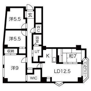 エクセルシュール二十四軒(4LDK/4階)の間取り写真