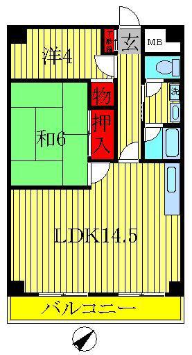 ゴールデンハイツ(2LDK/3階)の間取り写真