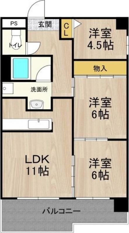 テンフォーティー(3LDK/4階)の間取り写真