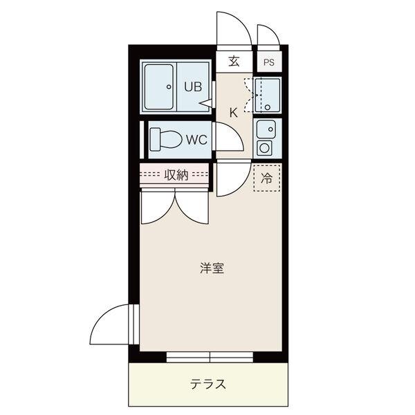 コンフォート天王森(1K/2階)の間取り写真
