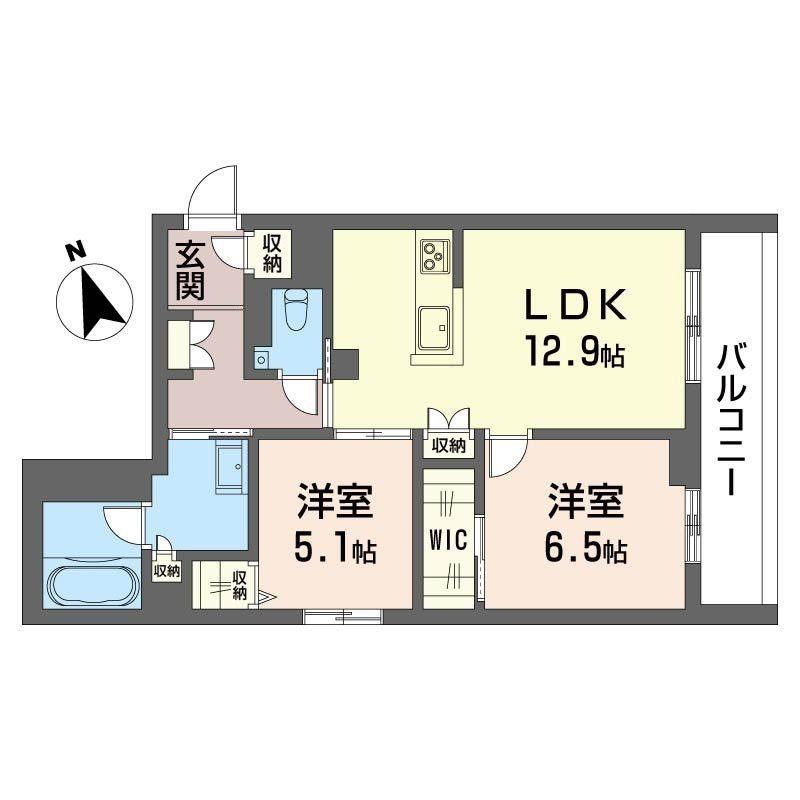 セントリビエ湘南台(2LDK/3階)の間取り写真