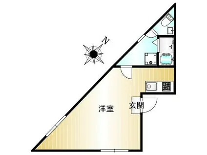 シンフォニア八広 エーデー1(ワンルーム/2階)の間取り写真