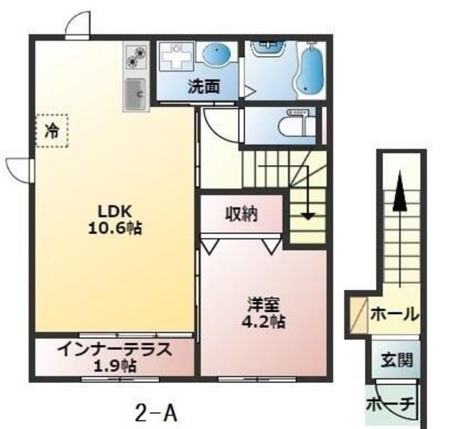 グランフェリス(1LDK/2階)の間取り写真