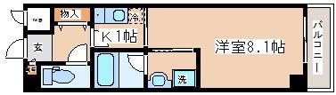 アルコプレイス(1K/3階)の間取り写真