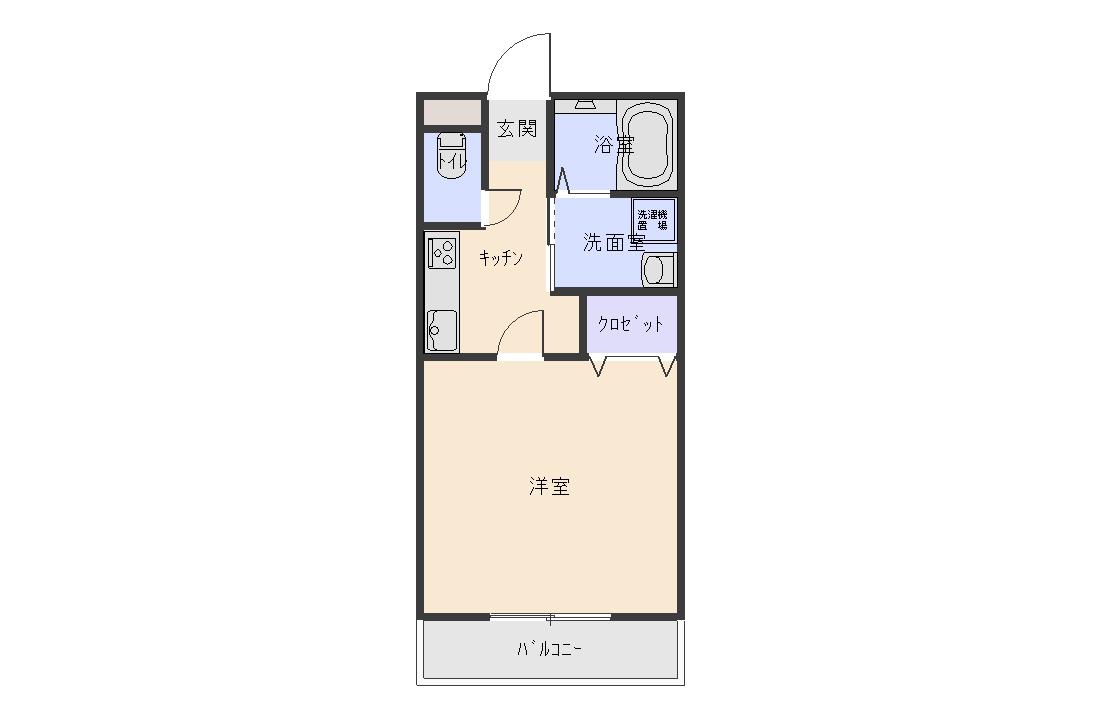 COZY HOUSE RYU(1K/1階)の間取り写真