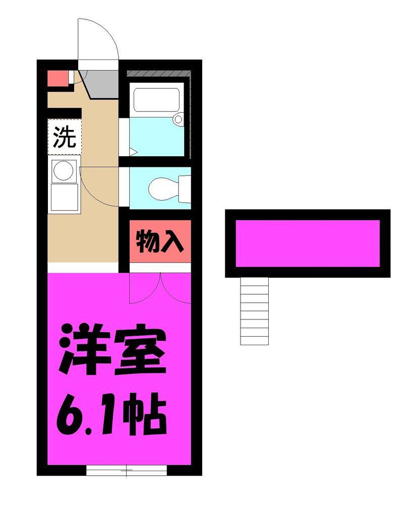 パレスフィオーレ2(1K/1階)の間取り写真