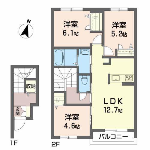 ソネット(3LDK/2階)の間取り写真