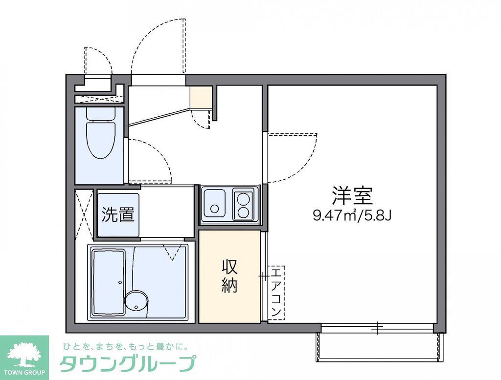 レオパレスカラコレス(1K/2階)の間取り写真