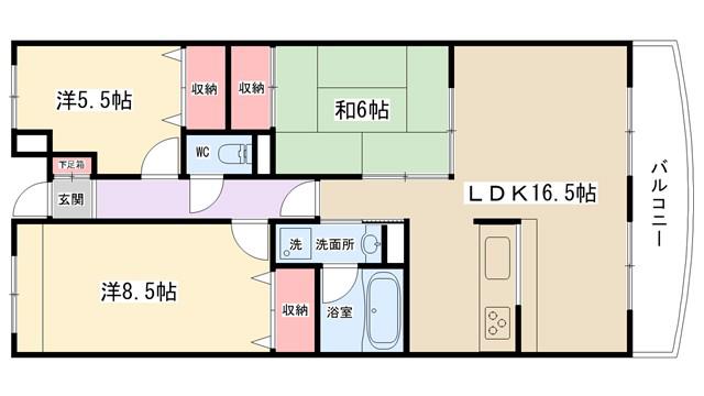 シェーンヴォーネン(3LDK/5階)の間取り写真