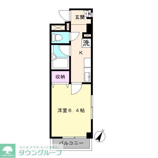 パークサイド見次第1レッツビル(1K/1階)の間取り写真