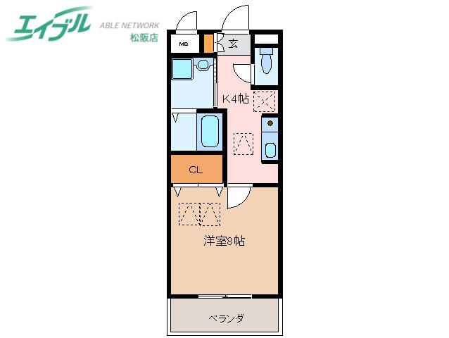 ルネスクレール(1K/3階)の間取り写真
